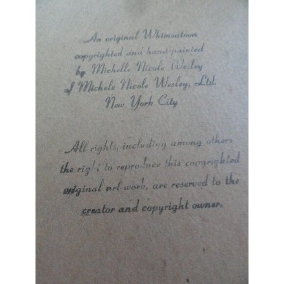 Vtg Michelle Nicole Wesley An Original Water Color "Father of the Year" Art - Picture 4 of 5